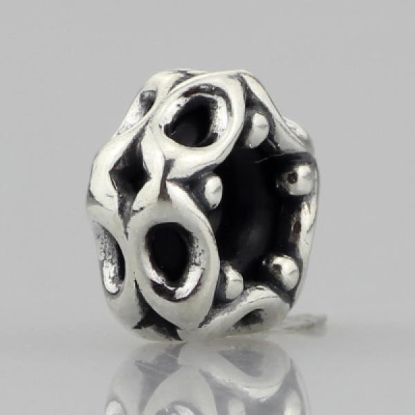 925 Sterling Silver Spacer Stopper Mocha Bow Flower Footprint Bead Charm