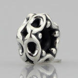 925 Sterling Silver Spacer Stopper Mocha Bow Flower Footprint Bead Charm