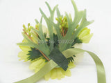 Ivory Green Daisy Corsage Bracelet for Wedding Prom