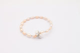 Real freshwater pearl rainbow bracelet for women 6-7mm