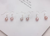 AA Pearl Dangle Earrings 7-9mm Rice Pearl S925 Silver Jewelry