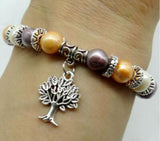 Quartz Crystal Pearls Bangle Freshwater Pearl Bracelet
