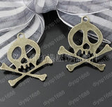 40pcs Antique Bronze Skull Shape Charms Pendants for Jewelry Making DIY