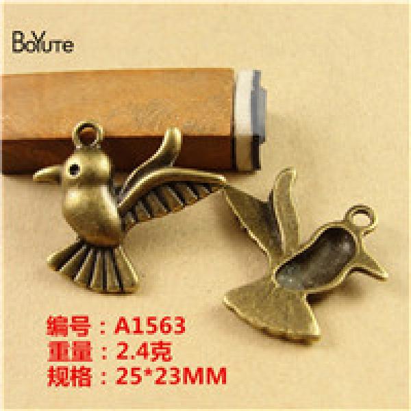 BoYuTe Antique Bronze Bird Pendant Charms 25*23MM - 50 Pieces/Lot