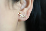 Custom Name Stud Earrings - Personalized Minimalist Jewelry