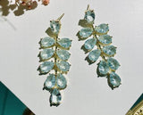 S925 Sterling Silver Ice Zirconium Grape Crystal Earrings