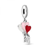 925 Sterling Silver Heart Charm Pendant Dangle
