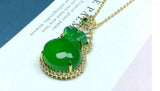 925 Silver Luck Purse Jade Chalcedony Pendant