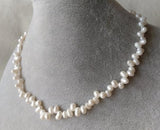 Tiny Pearl Necklace 4x6mm Freshwater Pearl 18Inches Women Gift Jewelry