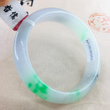 Natural Jadeite Bracelet Light Green Double 54-62mm Female Jade Gift