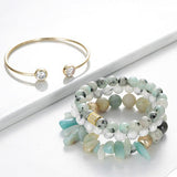 BOJIU Stone Copper Zircon Bracelet Set for Women