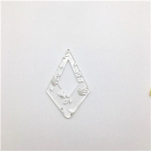 50pcs Clear Acrylic Rhombus Charms for Earrings DIY