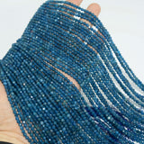 Natural Apatite Faceted Round Beads 3mm,4mm, Old Mine Material