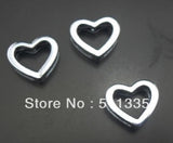 100pcs/lot 8mm Heart Slide Charm DIY Jewelry Findings