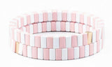 Rainbow Elastic Enamel Tile Bracelets Metal Bohemian Pulseras Women Jewelry