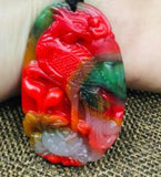 Colorful Stone Pendant Carved Phoenix Pendant
