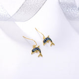 925 Silver Dolphin Abalone Shell Pearl Earrings Gift for Women