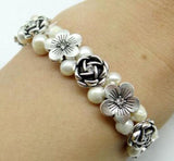 Quartz Crystal Pearl Bangle Bracelet Natural Jewelry