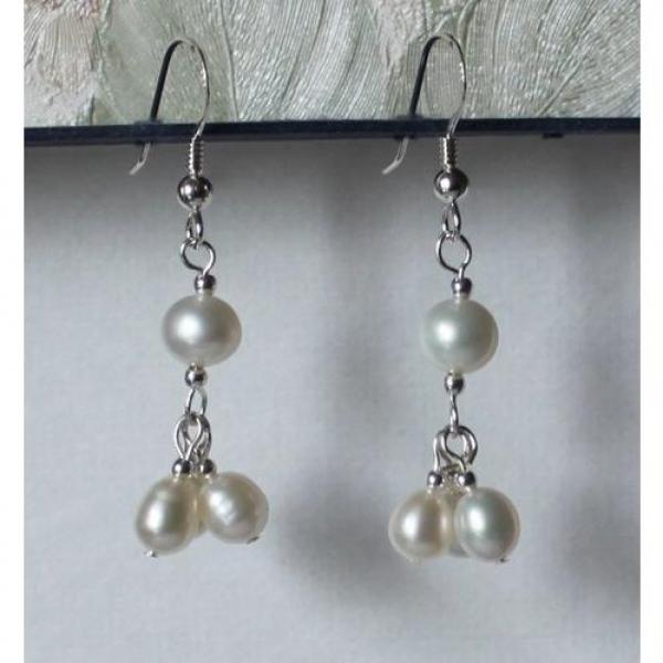 10mm Round Freshwater Pearl Dangle Earrings S925 Sterling Silver Hook