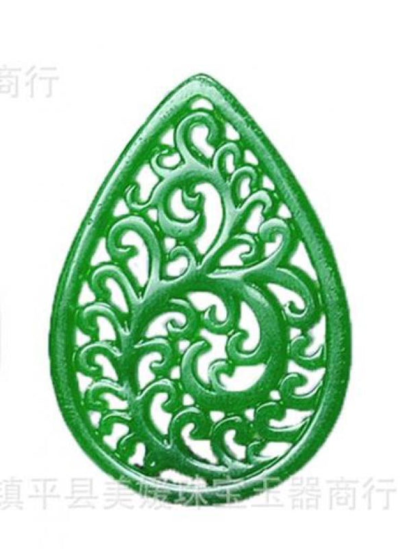 Green Jade Hollow Pendant DIY Bracelet Bangle Jadeite Jewellery