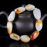 Hetian Jade Two-tone Rough Stone Bracelet Men's and Women's Jewelry