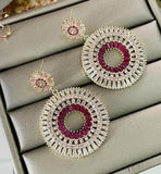 S925 Silver Circle Zircon Crystal Earrings DIY Accessories