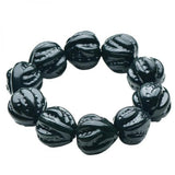 Natural Hetian Jade Dark Green Walnut Bracelet Men's and Women's Jewelry Gift