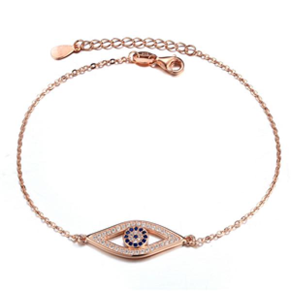 Evil Eye Bracelet 925 Sterling Silver Men Women Couple Bracelet 3 Colors