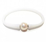 Stunning Turquoise Rubber Pearl Bead Silicone Bracelet for Mother's Gift