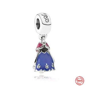 925 Sterling Silver Princess Dress Charms for Bracelet Necklace