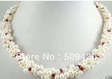 Freshwater Pearl Coral Twist Necklace