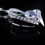 Heart Zircon Pendant Long Necklace for Women