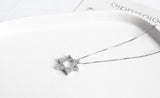 925 Silver Magen Open David Star Pendant Necklace Gift TLX434