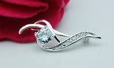 925 Sterling Silver Zircon Pendant Brooch
