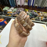 Natural Sunstone Beads Bracelet Gemstone Bangle For Women Gift