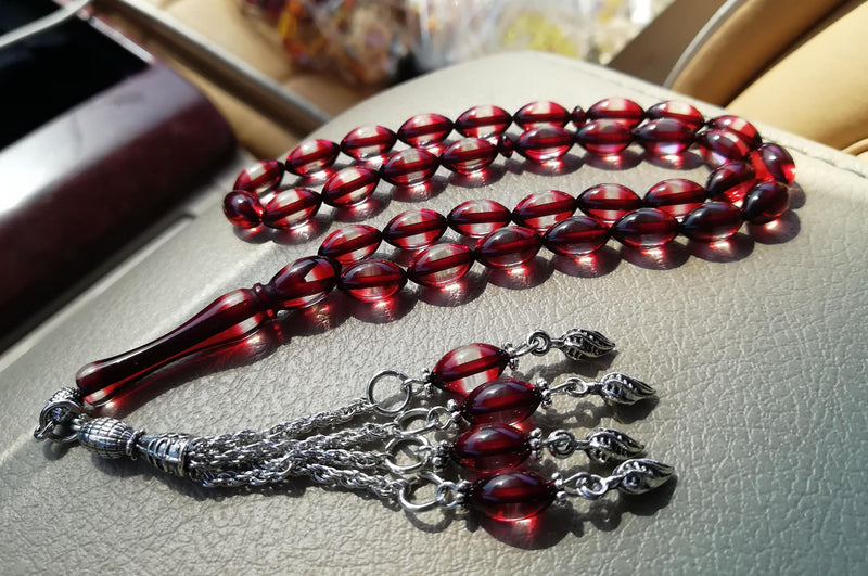 Resin Amber Prayer Beads Rosary Tesbih Muslim Islamic Tasbih