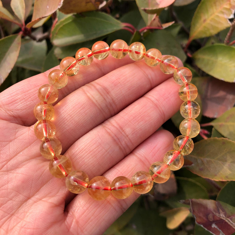 Fengbaowu Rainbow Citrine Bracelet Crystal Healing Stone Jewelry