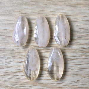 85pcs Acrylic Oval Beads 45X22mm Marble Effect