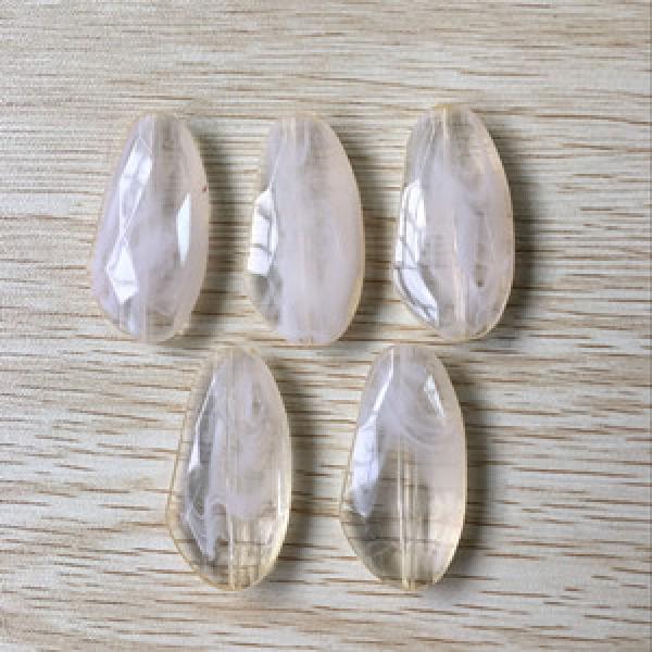 85pcs Acrylic Oval Beads 45X22mm Marble Effect
