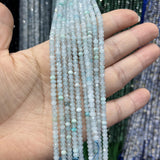 3x2mm Faceted Amazonite Stone Beads Abacus 15''Strand