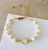 Freshwater Pearl Bracelet with Heart Charm - Women's Jewelry