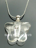 25pcs Lucency Butterfly Rice Vials Pendants Perfume Empty Glass Bottle