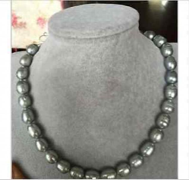 10-11mm South Sea Baroque Silver Grey Pearl Necklace