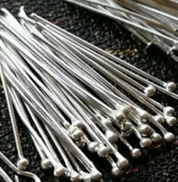 925 Silver Pin Ball Head Needles 20MM 30MM 40MM DIY Jewelry Findings 50pcs