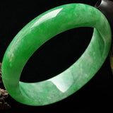 Cert. Natural Myanmar Jade 62mm Green Two-color Bracelet