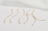 Geometric Earrings Brass Electroplated 14k S-Shaped Double Hanging