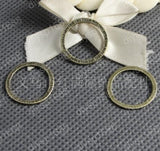 200 pcs Antique Bronze Plated Circle Word Charms Pendants