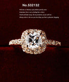 Rose Princess Cut CZ Wedding Ring