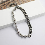 925 Silver Bracelet Classic Round Beads Chain Women's Jewelry