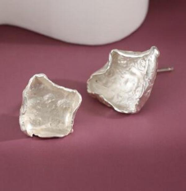 SHANICE S925 Silver Earrings Vintage Asymmetry Stud Ear Jewelry